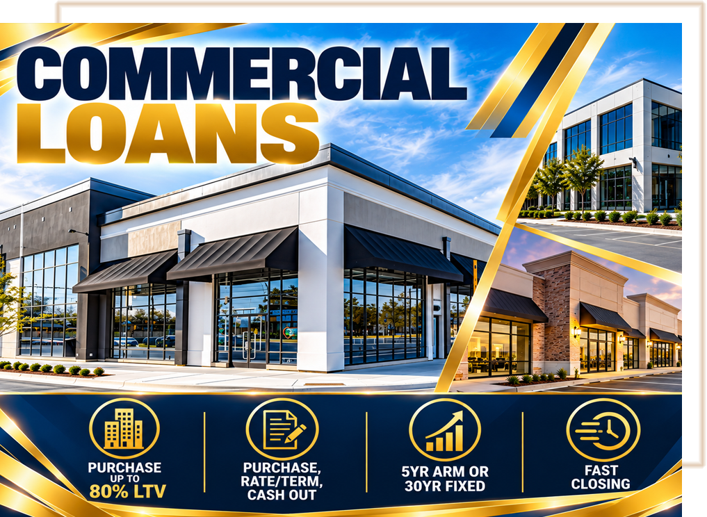 Commercial Loan Programs for Asset Classes — Office   Retail   Mixed Use   Warehouse   or Owner Occupied