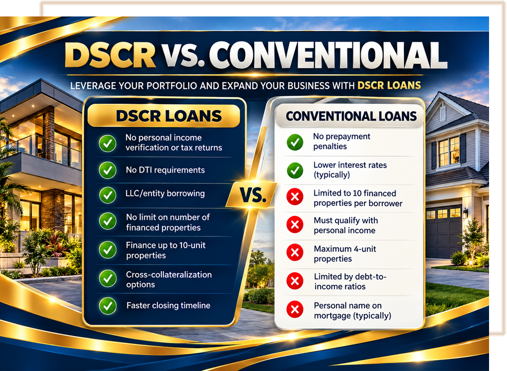 DSCR vs CONVENTIONAL Leverage Your Portfolio And Expand Your Business With DSCR Loans