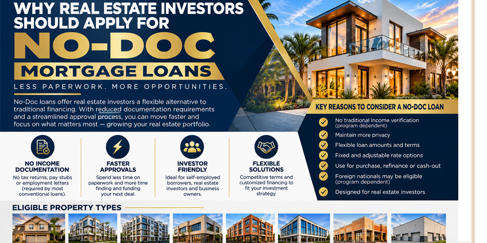 Why Real Estate Investors Should Apply For No Doc Mortgage Loans