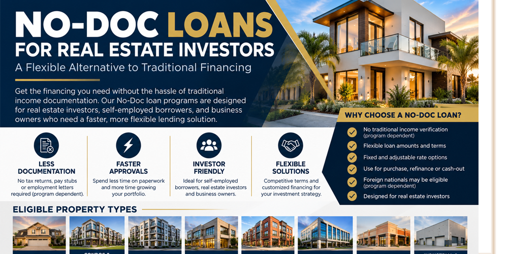 No Doc Loans for Real Estate Investors  A Flexible Alternative to Traditional Financing