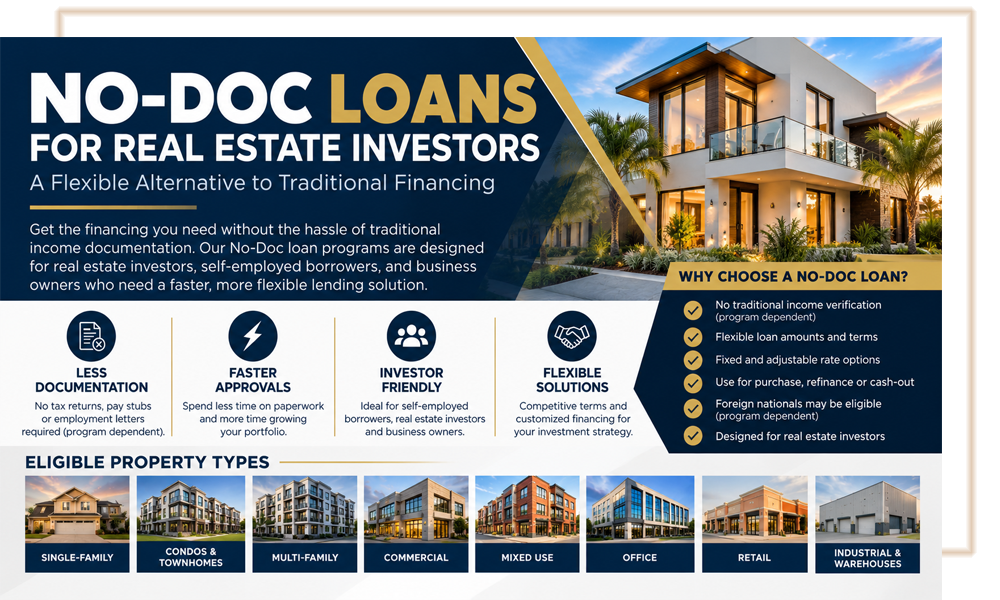 No Doc Loans for Real Estate Investors  A Flexible Alternative to Traditional Financing